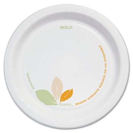 SOLO SOLO Cup Company OFMP6-J7234 Bare Paper Dinnerware- 6&quot; Plate- Green/Tan- 500/Carton OFMP6-J7234